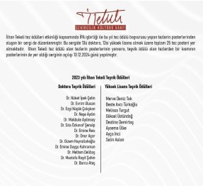 İTŞKV 2023 Doktora Tez Teşvik Ödülü