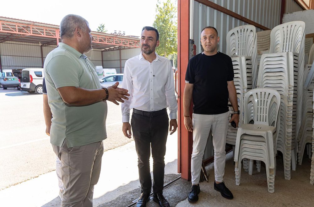 BAŞKAN VEKİLİ ÇİÇEK, BELEDİYE ŞANTİYELERİNİ ZİYARET ETTİ