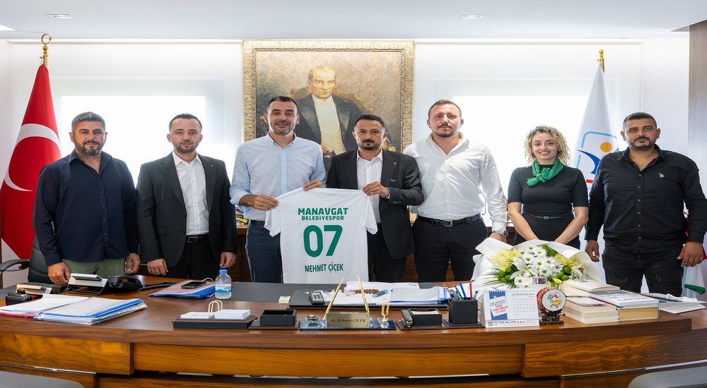MANAVGAT BELEDİYESPOR YÖNETİMİNDEN BAŞKAN VEKİLİ ÇİÇEK’E ZİYARET
