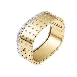 POIS MOI bracelet in 18kt yellow and white gold with diamonds. four-row version Diamonds weight (total): 1.30 ct