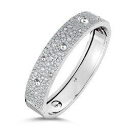 POIS MOI LUNA line bracelet in 18kt white gold with diamonds. medium version. Diamonds weight (total): 4 ct