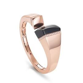 SAUVAGE PRIVE’ bracelet in 18kt rose gold with black jade and diamonds. large version. Black jade weight (total): 40.8 ct. Diamonds weight (total): 0.57 ct