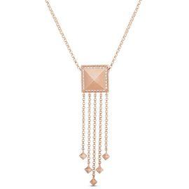 ROCK & DIAMONDS pendant in 18kt rose gold with diamonds. 18kt rose gold chain. Diamonds weight (total) 0.15 ct
