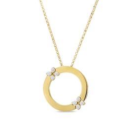 LOVE IN VERONA pendant in 18kt yellow gold with diamonds. 18kt yellow gold chain. Size height 20mm x width 20mm Diamonds weight (total) 0.19 ct