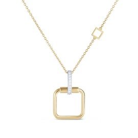 CLASSIQUE PARISIENNE Pendant in 18kt gold with diamonds. 18 kt gold chain. Size length 25 mm – width 15 mm Diamonds weight (total) 0.10 ct