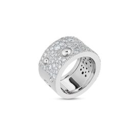 POIS MOI LUNA line ring in 18kt white gold with diamonds. wide version. Diamonds weight (total) 1.72 ct