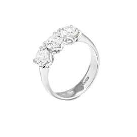 BRIDAL ring in 18kt white gold with a trilogy of cento diamonds in a ‘tulip’ setting.