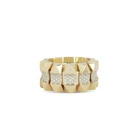ROCK & DIAMONDS ring in 18kt gold with diamonds. large version. Diamonds weight (total) 0.89 ct