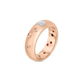 POIS MOI ring in 18kt rose gold with diamonds. rounded version small. Diamonds weight (total) 0.10 ct