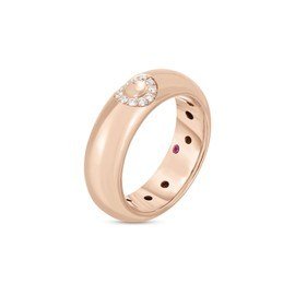 POIS MOI ring in 18kt rose gold with diamonds. rounded version small. Diamonds weight (total) 0.08 ct