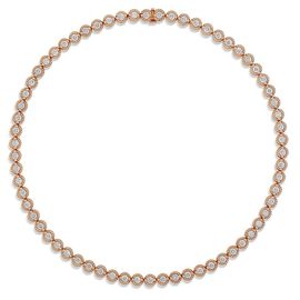BRIDAL Necklace from the bridal line in 18kt rose gold with cento diamonds on a twisted wire setting.