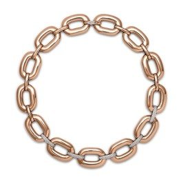 ORO CLASSIC necklace in 18kt gold with diamonds. Diamonds weight (total) 1.84 ct