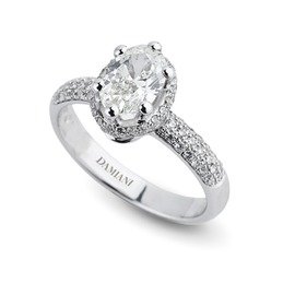 Minou Oval kesim elmaslı beyaz altın nişan yüzüğü - Sonsuz karat