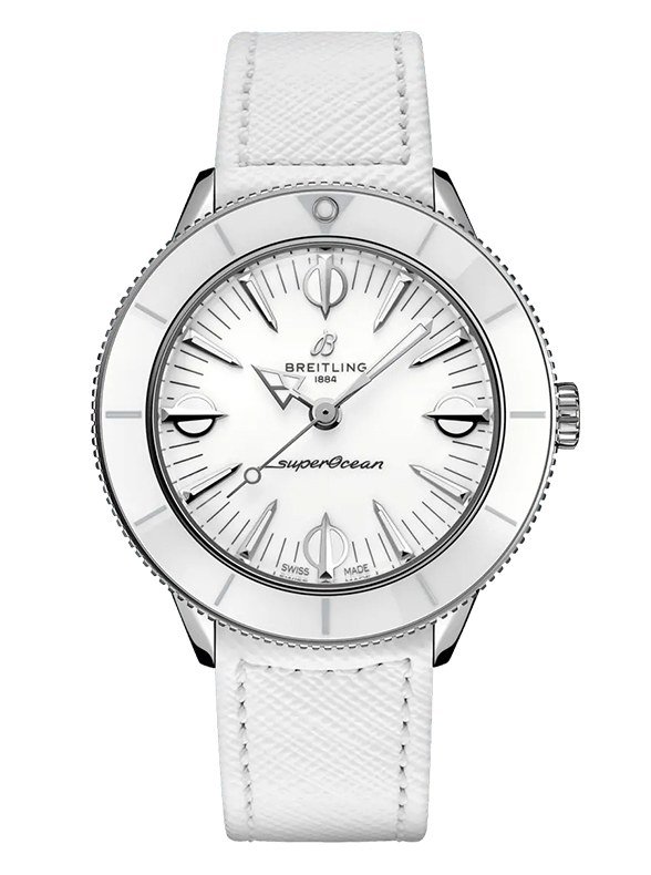 Breithling Watch Superocean Heritage '57 Pastel Paradise Stainless Steel White