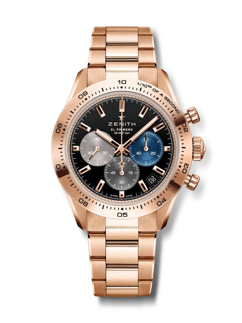Zenith-Chronomaster-Sport-Rose-Gold-Black-Lacquered-Dial-Watches