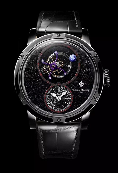 LOUIS MOUINET WATCH AD ASTRA BLACK AVENTURINE TITANIUM