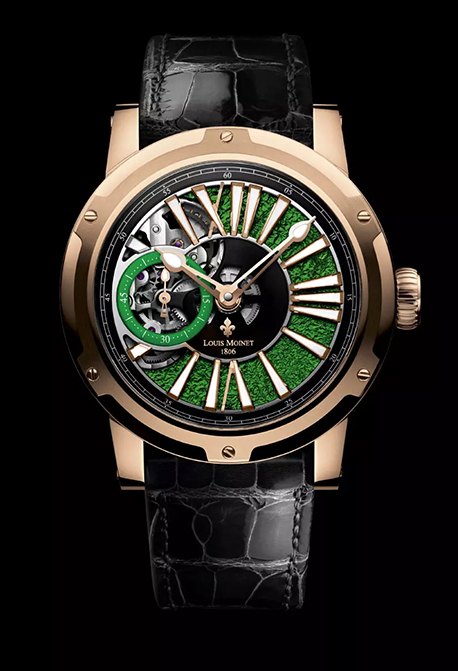 LOUIS MOUINET WATCH METROPOLIS MAGIC GREEN 18K ROSE GOLD