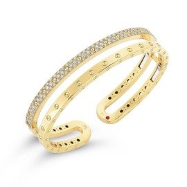 POIS MOI Double symphony bracelet in 18kt gold with diamonds. Diamonds weight (total): 1.10 ct