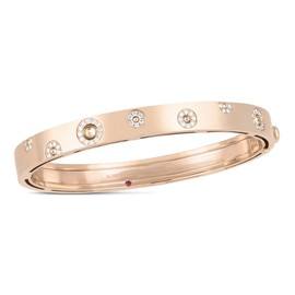 POIS MOI Rigid bracelet in 18kt rose gold with diamonds. Medium version. Diamonds weight (total): 0.41 ct