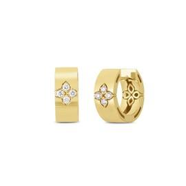 LOVE IN VERONA earrings in 18kt gold with diamonds. Size height 11mm x width 4.5mm. Diamonds weight (total) 0.18 ct