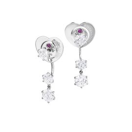 TREND earrings in 18kt white gold with cento diamonds. three stone version.