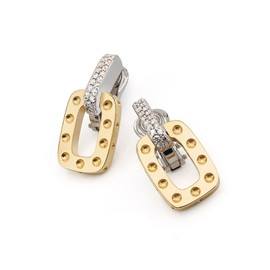 POIS MOI Earrings in 18kt gold with diamonds. Size length 28mm x width 11mm Diamonds weight (total) 0.53 ct