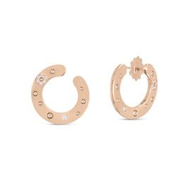 POIS MOI earrings in 18kt rose gold with diamonds. Size height 20 mm x width 20 mm Diamonds weight (total) 0.15 ct