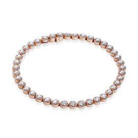 BRIDAL Tennis bracelet from the bridal line in 18kt rose gold with cento diamonds on a twisted wire setting.