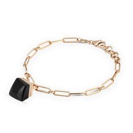 SAUVAGE PRIVE’ bracelet with charm in 18kt rose gold, black jade and diamonds. dimensions of the charm height 15 mm x width 12 mm. black jade weight (total) 9.05 ct Diamonds weight (total) 0.29 ct