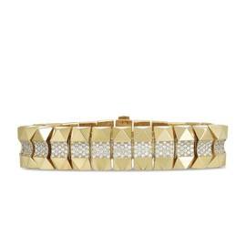 ROCK & DIAMONDS bracelet in 18kt gold with diamonds. small version. Diamonds weight (total) 4.50 ct