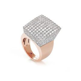 SAUVAGE PRIVE’ ring in 18kt gold and diamonds. large square version. Diamonds weight (total) 5.8 ct