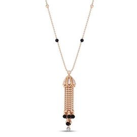 NEW BAROCCO necklace in 18kt rose gold with diamonds and black jade. Size height 55mm x width 15mm Diamonds weight (total) 1.06 ct