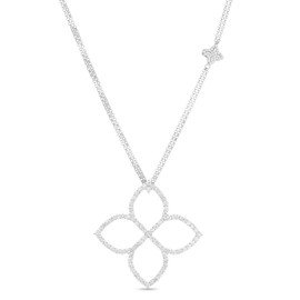 DIAMOND PRINCESS necklace in 18kt white gold with diamonds. Size height 50mm x width 50mm Diamonds weight (total) 4.22 ct