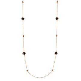 PALAZZO DUCALE sautoir necklace in 18kt rose gold with black jade and diamonds. Black jade weight (total) 6.78 ct