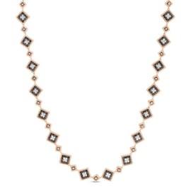PALAZZO DUCALE necklace in 18kt rose gold with black and colorless diamonds. colorless diamonds weight (total) 1.6 ct