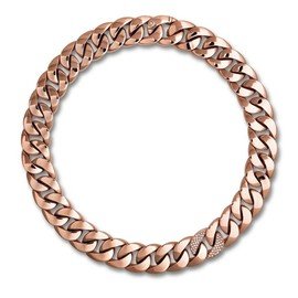 ORO CLASSIC 18kt rose gold necklace with diamonds. groumette design. Diamonds weight (total) 0.49 ct