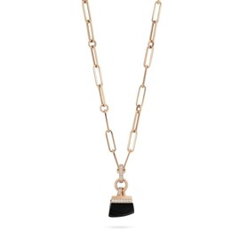 SAUVAGE PRIVE’necklace with charm in 18kt rose gold, black jade and diamonds. charm size height 25mm x width 12mm black jade weight (total) 9.05 ct