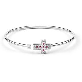 Belle Epoque Diamond and ruby bracelet in white gold