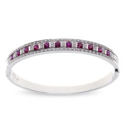 Belle Epoque Diamond and ruby bracelet in white gold