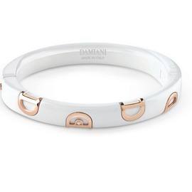 D.Icon White ceramic, rose gold and diamond bracelet
