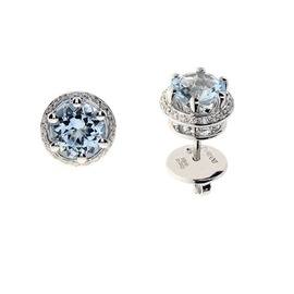 Minou White gold, aquamarine and diamond earrings