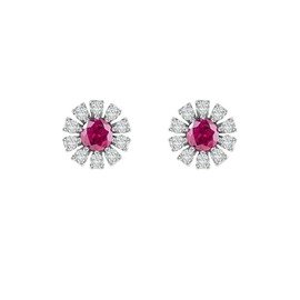 Margherita White gold, diamond and ruby earrings