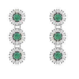 Margherita White gold, diamond and emerald earrings