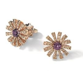 Margherita Rose gold, brown diamonds and amethyst earrings