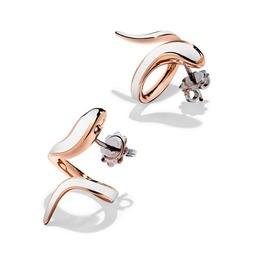 Eden White ceramic, rose gold and diamond earrings