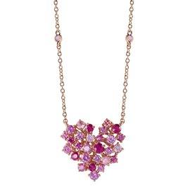 Mimosa Rose gold, pink sapphire and ruby necklace