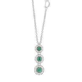 Margherita White gold, diamond and emerald necklace