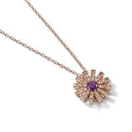 Margherita Rose gold, brown diamonds and amethyst necklace