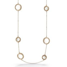 D.Side Rose gold, mother-of-pearl and diamond necklace