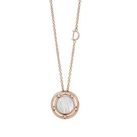 D.Side Rose gold, mother-of-pearl and diamond necklace